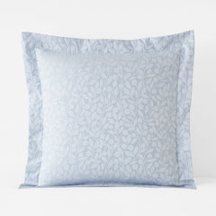 Jacquard Leaf Yarn-Dyed Premium Smooth Supima® Cotton Wrinkle-Free Sateen Sham - Blue Shadow, Euro