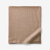 Premium Breathable Washed Linen Solid Flat Bed Sheet - Light Clay, Full