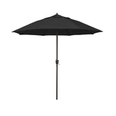 Round Outdoor Patio Umbrella, Aluminum with Auto Tilt Crank - Bronze Finish, Black, 7.5'
