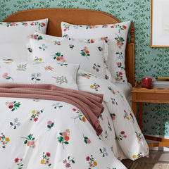 Ditsy Dahlia Classic Cool Cotton Percale Comforter - White Multi, Full