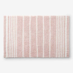 Plush Spa Stripe Bath Rug - Dark Rose Quartz, 21 in. x 34 in.
