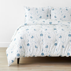 Night Sky Classic Cool Organic Cotton Percale Comforter Set - Blue, Full/Queen