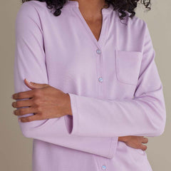 Pima Cotton Women's Button-Down Pajama Set - Dusty Pink, XL