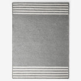 Chenille Border Stripe Handwoven Reversible Rug - Gray, 8' x 10'