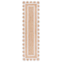Scallop Border Handwoven Jute Rug - Ivory, 2' 3" x 8' Runner