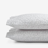 Jacquard Leaf Yarn-Dyed Premium Smooth Supima® Cotton Wrinkle-Free Sateen Pillowcase Set - Light Gray, Standard