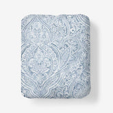 Paisley Grace Floral Premium Smooth Wrinkle-Free Sateen Fitted Bed Sheet - Blue, King