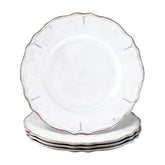 Rustica Antique White Melamine Dinner Plates, Set of 4 - White