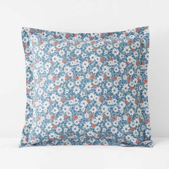 Julienne Classic Cool Cotton Percale Sham - Floral Blue, Euro