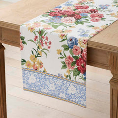 Garden Floral Cotton Table Runner - Natures Bouquet, 16 in. x 90 in.