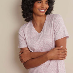 Printed Pima Cotton Women's Nightgown - Damask Scroll, XXL