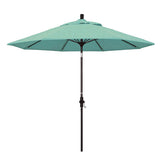 Round Outdoor Patio Umbrella, Fiberglass with Twist Tilt - Bronze Finish, Spectrum Mist, 9'