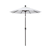 6' Round Outdoor Patio Umbrella, Aluminum with Push Button Tilt - Bronze Finish, Natural
