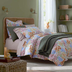 Garden Jubilee Classic Cool Cotton Percale Fitted Bed Sheet - Multi, Queen