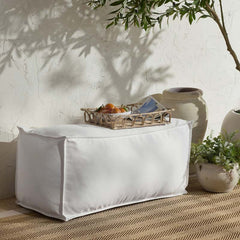 Indoor/Outdoor Pouf - White, Large
