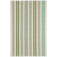 Long Slade Handwoven Cotton Rug - Teal, 5' x 8'