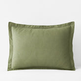 Premium Breathable Relaxed Linen Sham - Moss Green, Standard