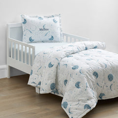 Night Sky Classic Cool Organic Cotton Percale Sheet Set - Blue, Toddler