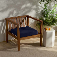 Rain Boxed Edge Replacement Chair Cushion - Navy, 18 in. x 18 in.