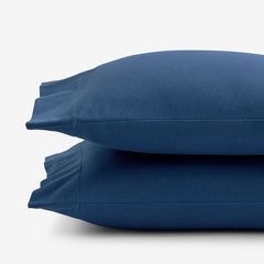 Classic Ultra-Cozy Cotton Velvet Flannel Pillowcase Set - Slate Blue, Standard