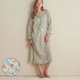 Printed Voile Women's Caftan - Meadow Song, XL