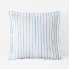 Blossoms and Stripes Classic Cool Cotton Percale Sham - Squiggle Stripe, Euro