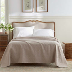 Delicate Floral Blanket - Beige, Full/Queen