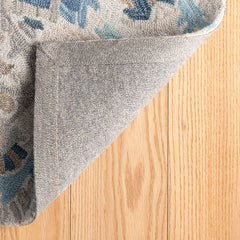 Ines Hand Hooked Wool Rug - Blue, 4' x 6'