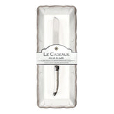 Rustica Antique White Melamine Baguette Tray with Laguiole Bread Knife - White