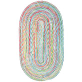 Garden Stripe Reversible Braided Cotton Rug - Blue, 4' x 6' Oval