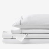 Dorset Stripe Luxe Smooth Egyptian Cotton Sateen Bed Sheet Set - Gray, Full