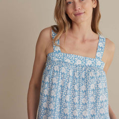 Printed Voile Women's Babydoll Shorts Set - Floral Weave, S