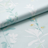 Aqua Leaf Silhouette Traditional Wallpaper - Teal Blue, Swatch