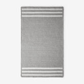 Chenille Border Stripe Handwoven Reversible Rug - Gray, 3' x 5'