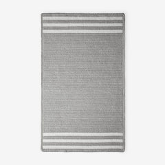 Chenille Border Stripe Handwoven Reversible Rug - Gray, 3' x 5'