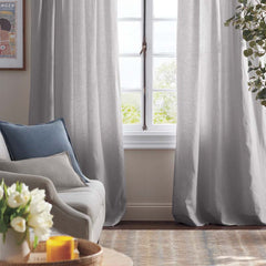 Linen Decorative Lumbar Pillow Cover - Gray, 12 in. x 21 in.