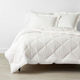 Dobby Stripe Classic Smooth Wrinkle-Free Sateen Comforter - Cream, Full/Queen