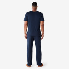 Pima Cotton Mens Pajama Set - Navy, S