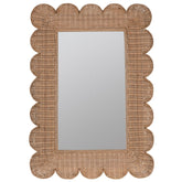 Scalloped Rattan Wall Mirror - Natural
