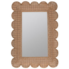 Scalloped Rattan Wall Mirror - Natural