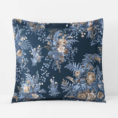 Antara Reversible Premium Smooth Sateen Sham - Navy, Euro