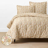 Joyful Floral Classic Smooth Sateen Comforter - Gold, King/Cal. King