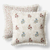 Floral Reversible Decorative Square Pillow Cover - Ivory Multi, 20 in. x 20 in.