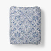 Floral Tapestry Premium Smooth Sateen Fitted Bed Sheet - Blue, Queen