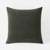 Line Stitch Velvet Quilted Sham - Olive, Euro