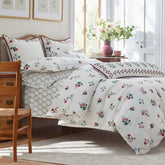 Ditsy Dahlia Classic Cool Cotton Percale Duvet Cover - Cream Multi, King/Cal. King