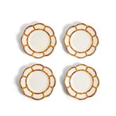 Faux Bamboo Border Melamine Salad Plates, Set of 4 - White