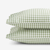 Gingham Classic Cool Organic Cotton Percale Pillowcase Set - Moss, Standard