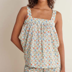 Printed Voile Women's Babydoll Shorts Set - Meadow Song, M