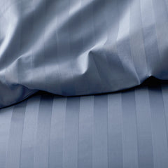 Dobby Stripe Classic Smooth Wrinkle-Free Sateen Bed Duvet Cover - White, King/Cal King